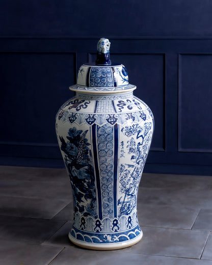 Royal Heritage Landscape Temple Jar with Guardian Lid - 116 CM
