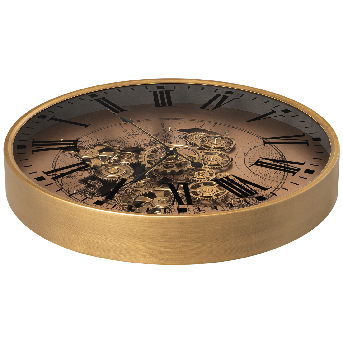 Phantom Dial Luxury Designer Watches Wall Clock For Living Room With Moving Gear Mechanism Buy Wall Clock Online - Big (Rose Gold) (Steel Body)