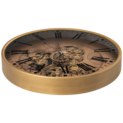 Phantom Dial Luxury Designer Watches Wall Clock For Living Room With Moving Gear Mechanism Buy Wall Clock Online - Big (Rose Gold) (Steel Body)