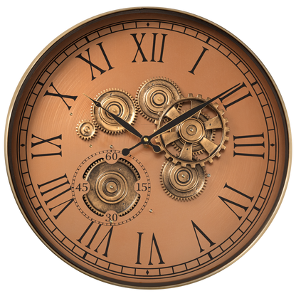 Flux Dial Luxury Designer Wall Clock Online With Moving Gear Mechanism Buy Wall Clock Online (Steel Body)