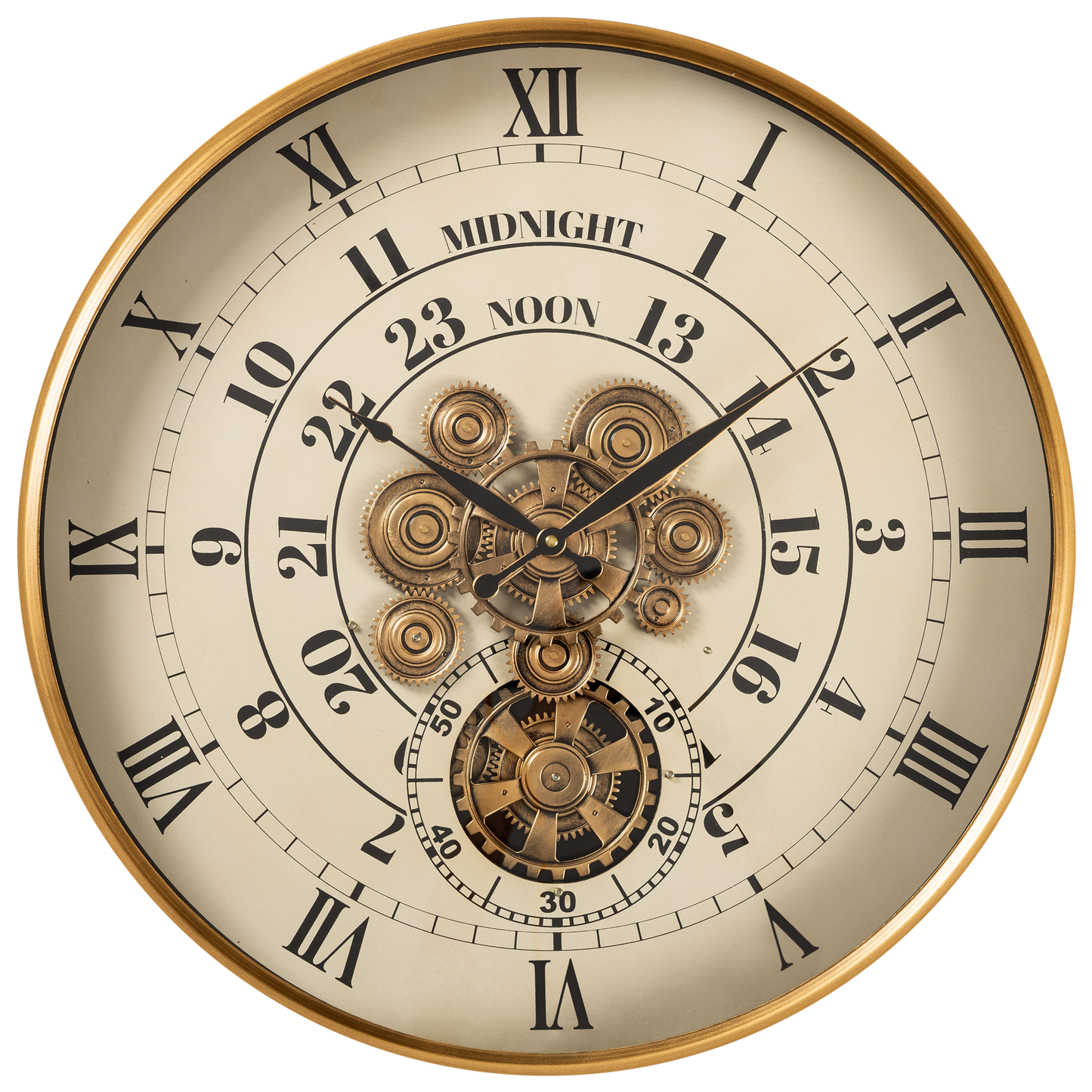 Mystic Motion Luxury Designer Watches Wall Clock For Living Room With Moving Gear Mechanism Buy Wall Clock Online - Big (White) (Steel Body)