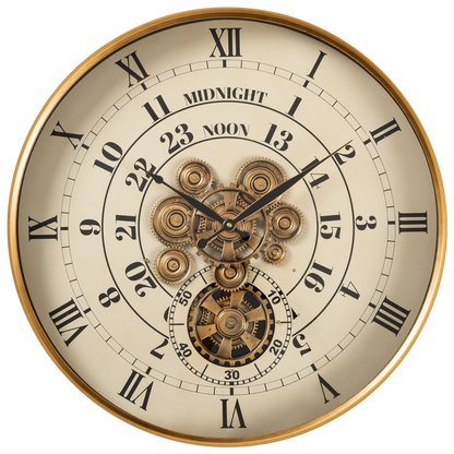 Mystic Motion Luxury Designer Watches Wall Clock For Living Room With Moving Gear Mechanism Buy Wall Clock Online - Big (White) (Steel Body)