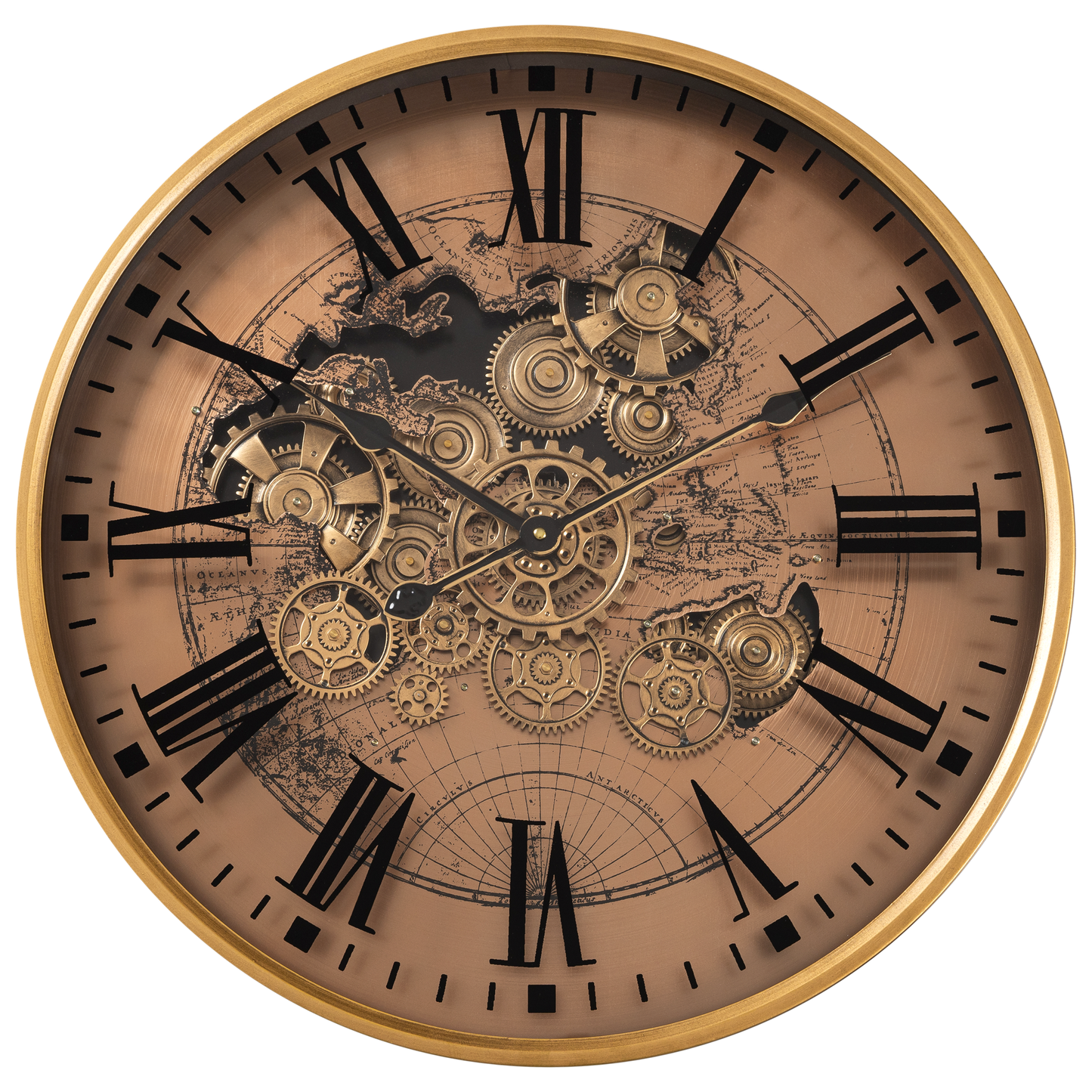 Phantom Dial Luxury Designer Watches Wall Clock For Living Room With Moving Gear Mechanism Buy Wall Clock Online - Big (Rose Gold) (Steel Body)