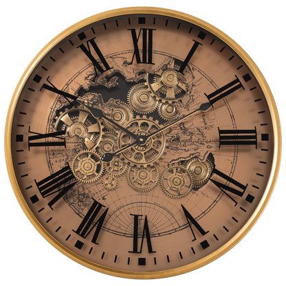 Phantom Dial Luxury Designer Watches Wall Clock For Living Room With Moving Gear Mechanism Buy Wall Clock Online - Big (Rose Gold) (Steel Body)