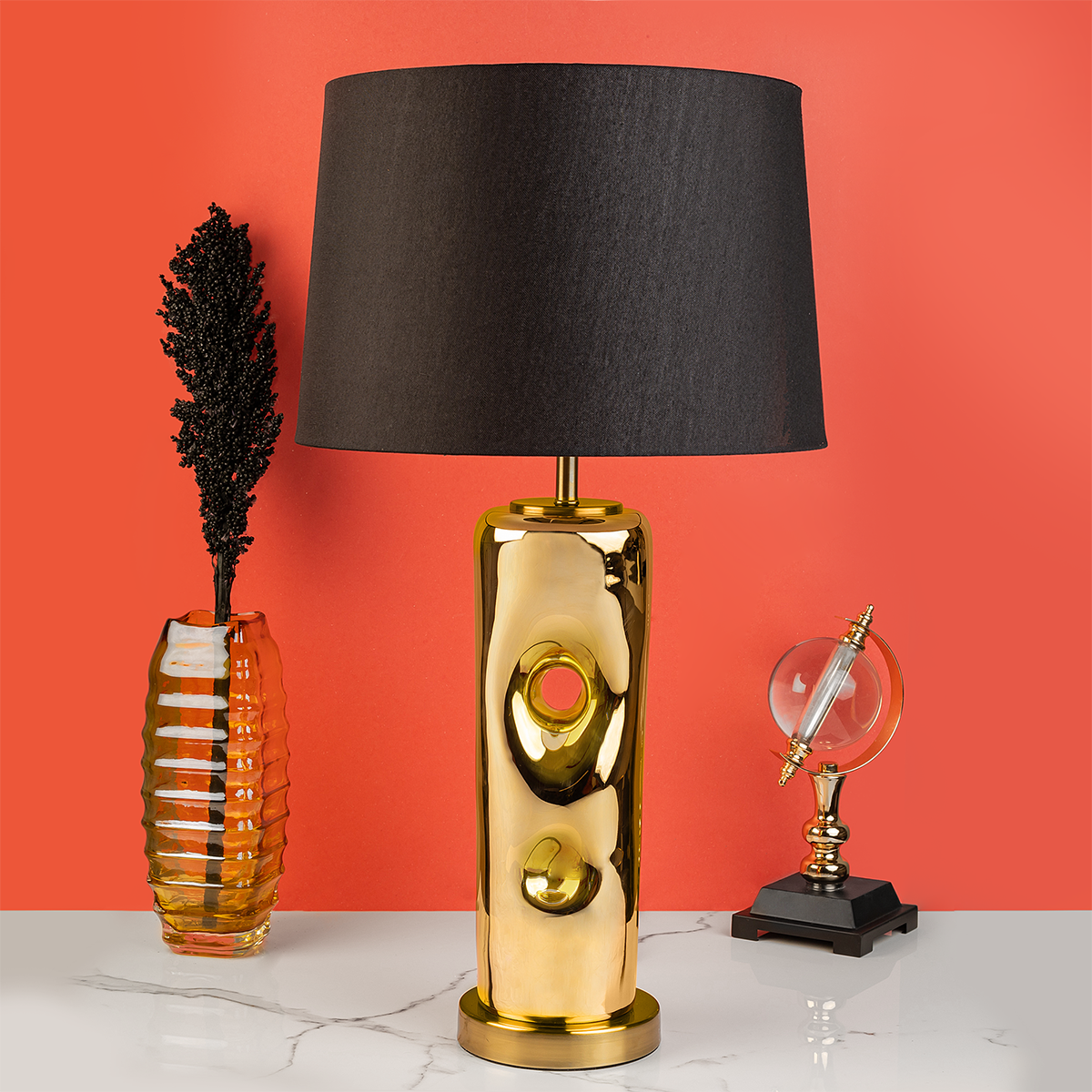 Contemporary Gold Elliptical Table Lamp