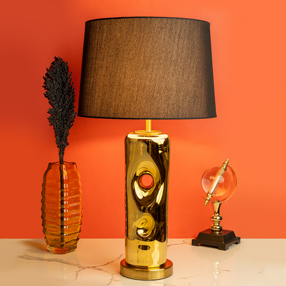 Contemporary Gold Elliptical Table Lamp
