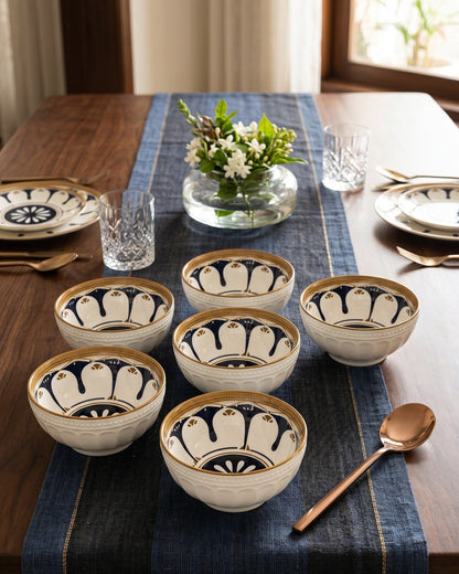 Golden Bloom Katori - Set Of 6 Style - 4
