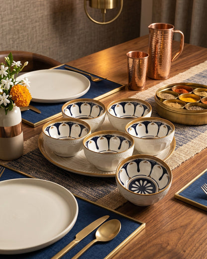 Golden Bloom Katori - Set Of 6 Style - 4