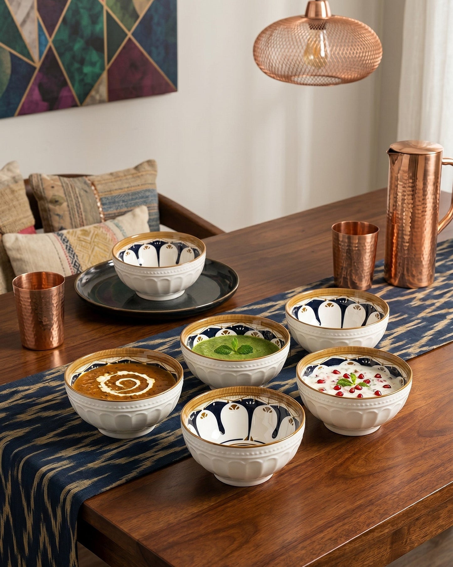Golden Bloom Katori - Set Of 6 Style - 4