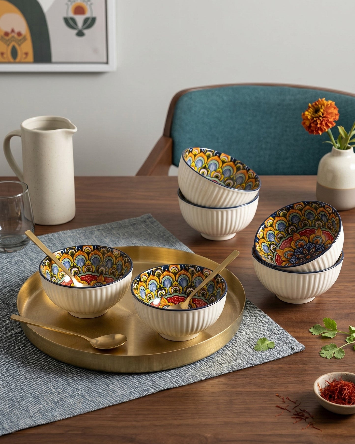 Royal Mosaic Katori - Set Of 6 Style - 1