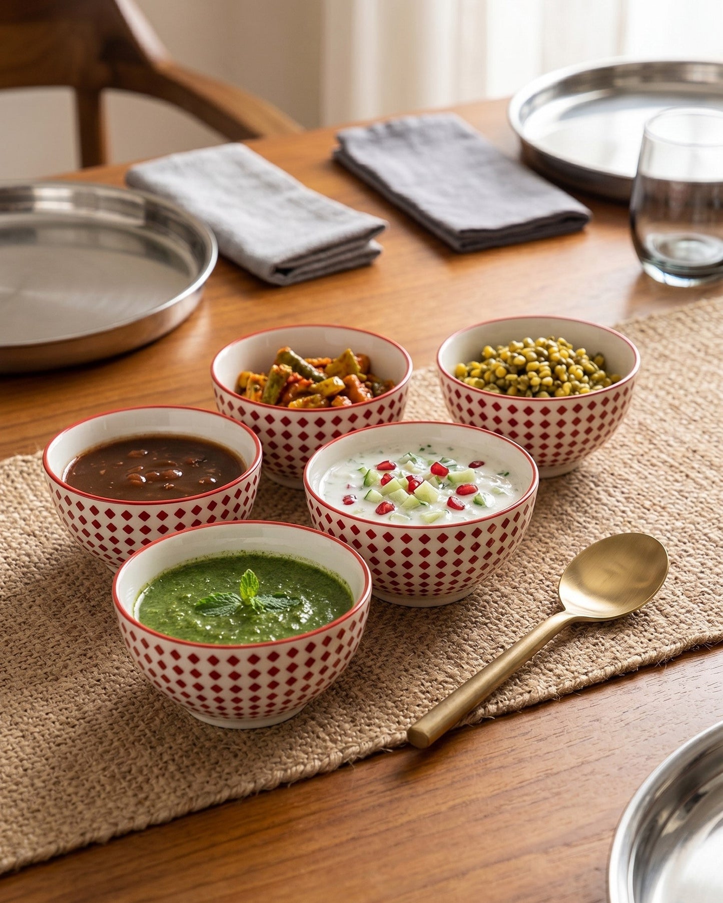 Floral Vine Katori - Set Of 5 Style - 4