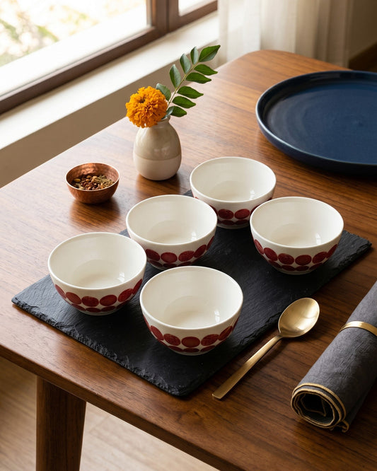 Floral Vine Katori - Set Of 5 Style - 2
