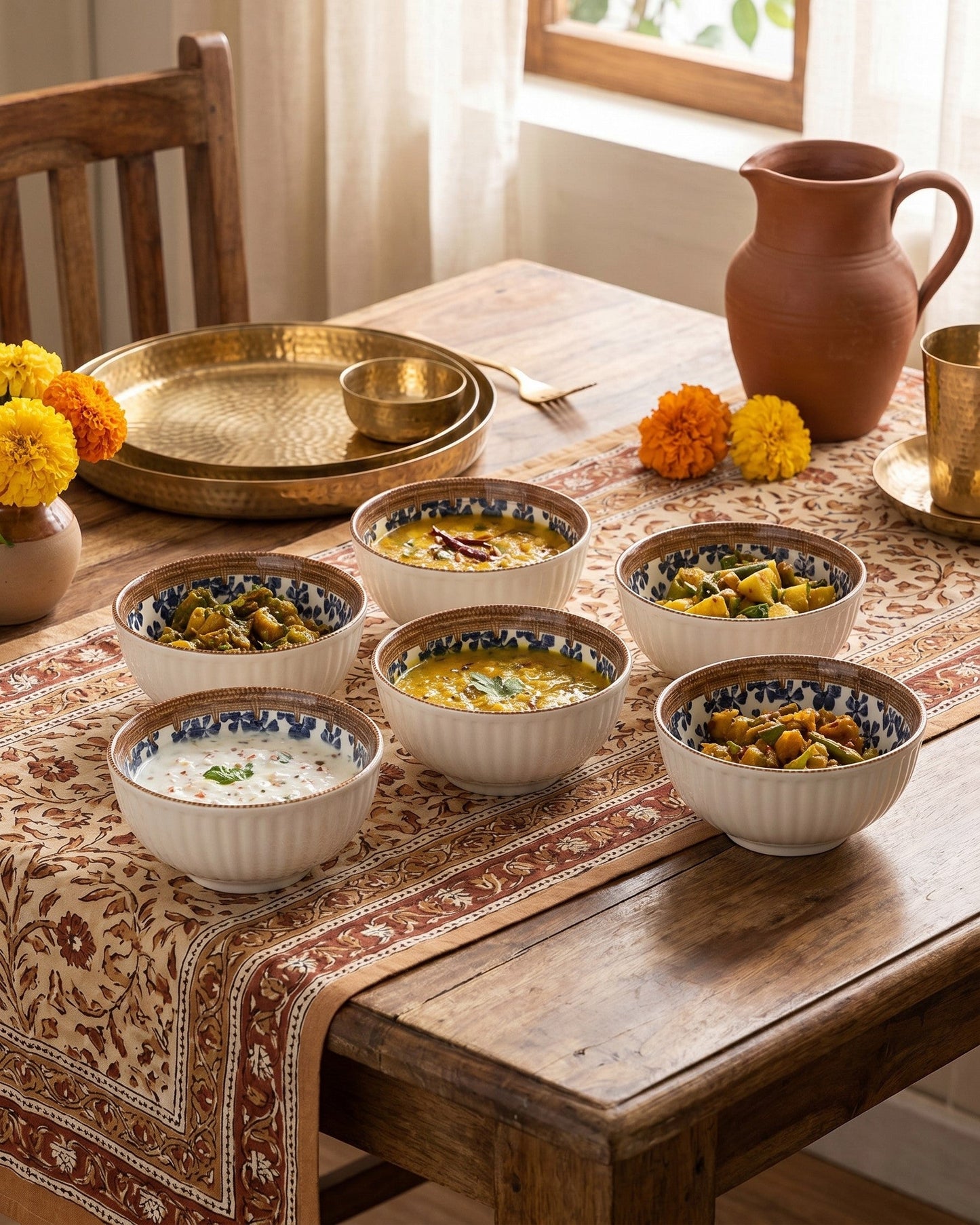 Indigo Pattern Katori - Set Of 6 Style - 3