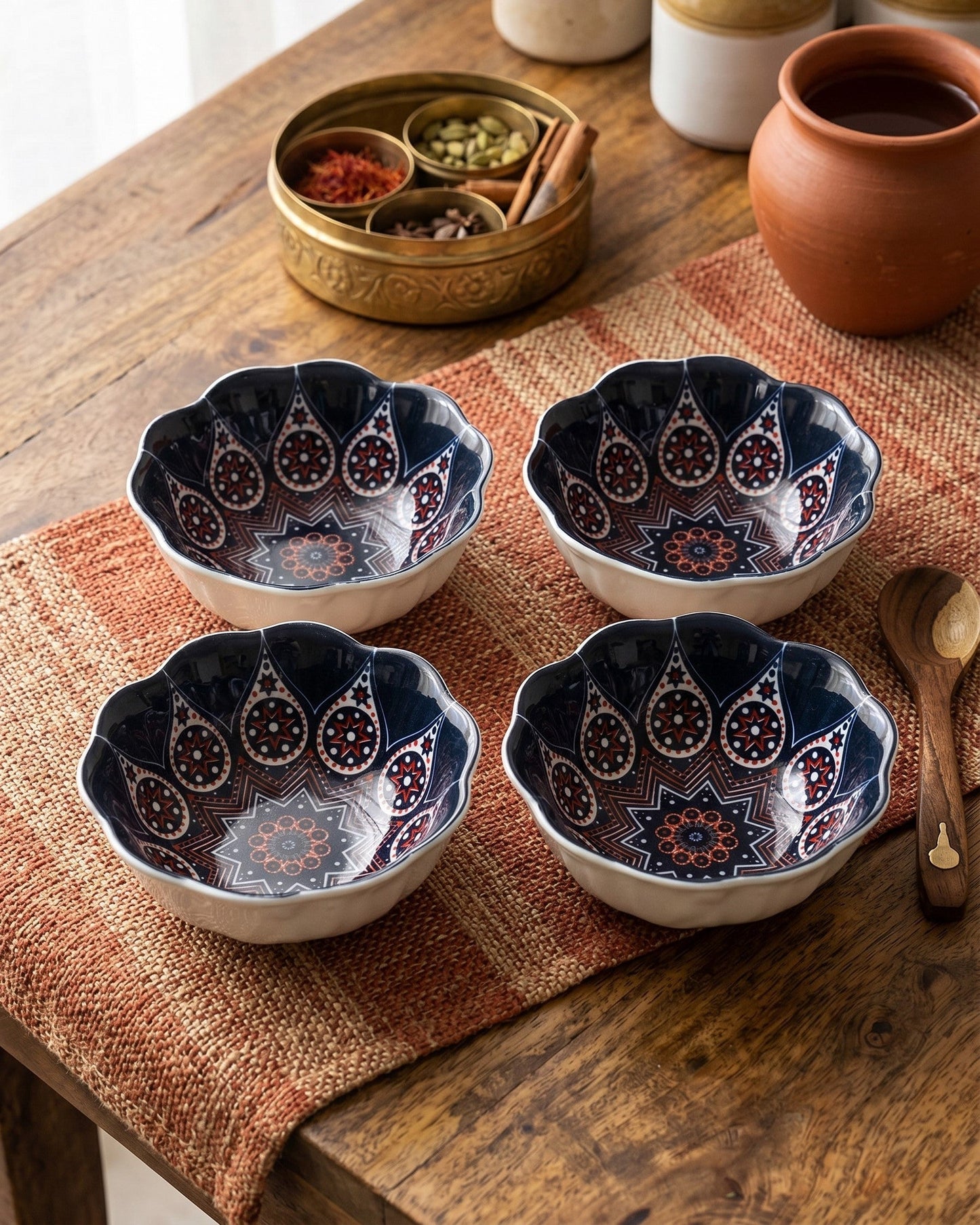 Bohemian Bloom Katori - Set Of 4 Style - 1