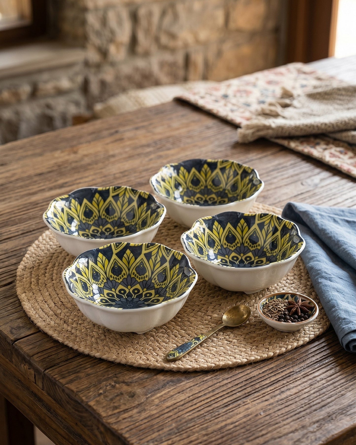 Bohemian Bloom Katori - Set Of 4 Style - 2