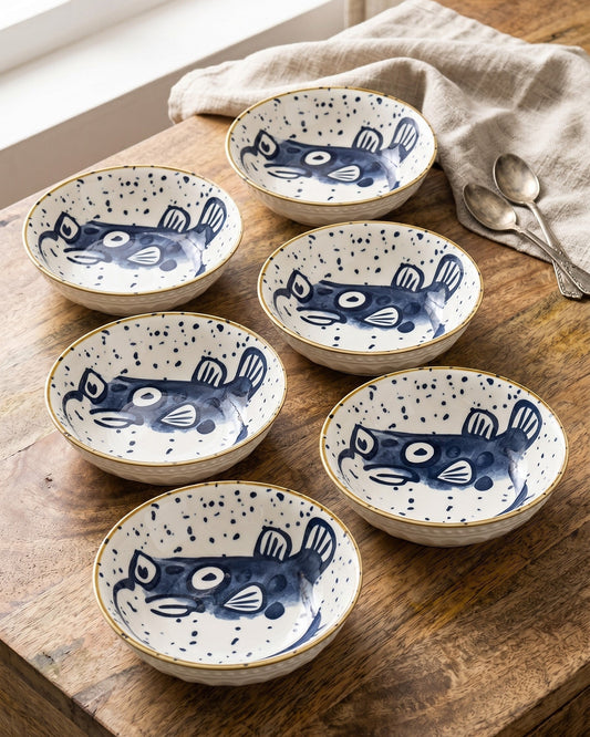 Puffer Fish Tales Bowl - Set Of 6