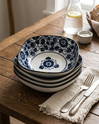 Indigo Square Katori - Set Of 4 Style - 2