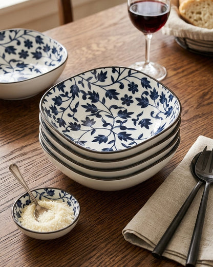 Indigo Square Katori - Set Of 4 Style - 3