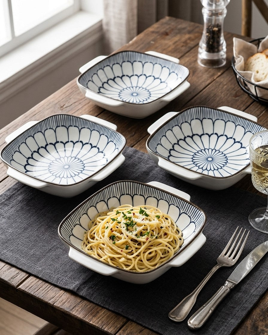 Indigo Square Serving Bowls - Set Of 4 Style - 4