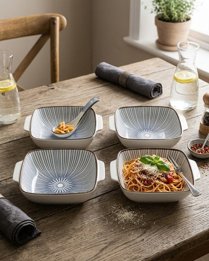 Indigo Square Serving Bowls - Set Of 4 Style - 3