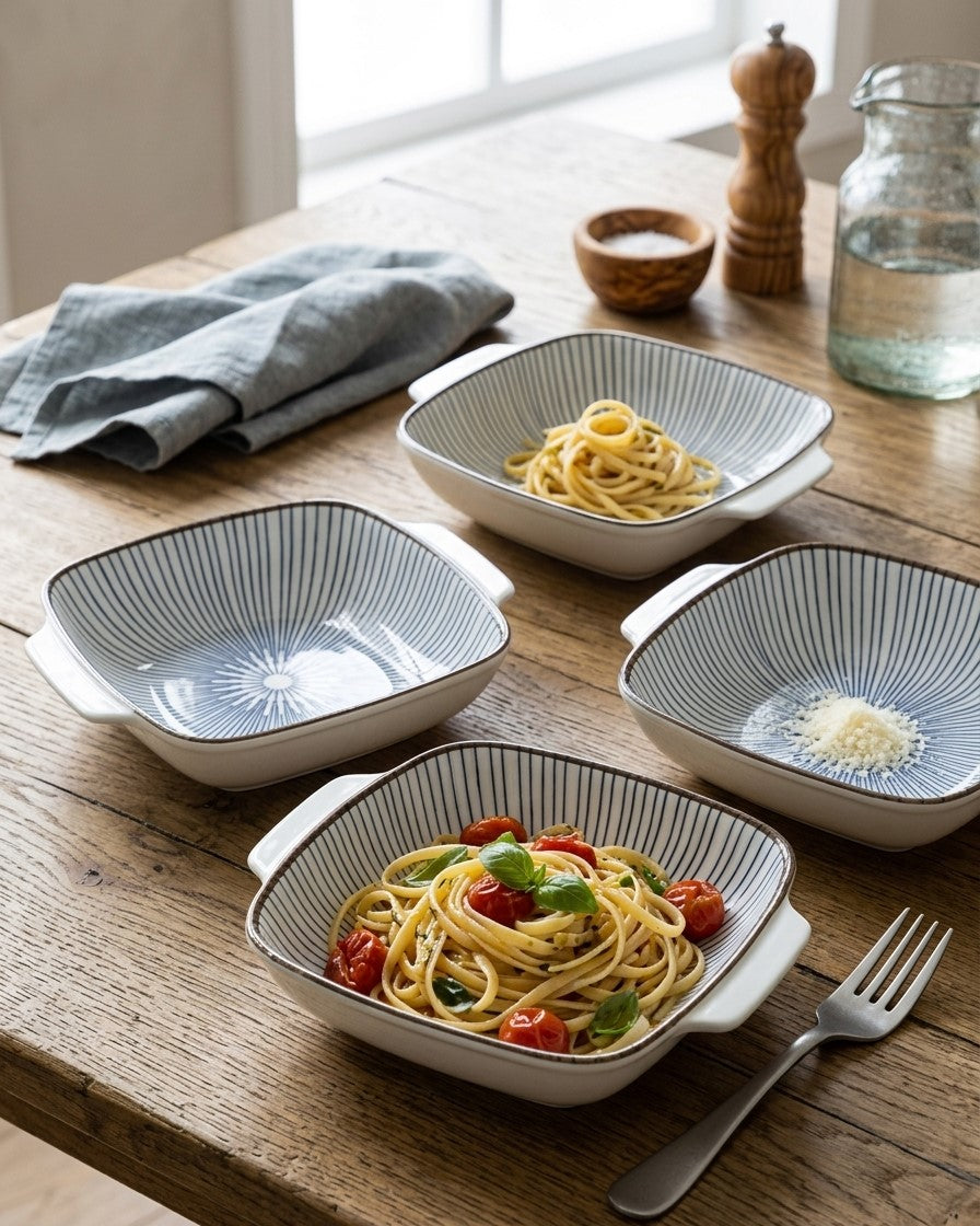 Indigo Square Serving Bowls - Set Of 4 Style - 3