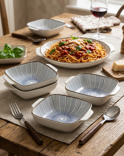 Indigo Square Serving Bowls - Set Of 4 Style - 3