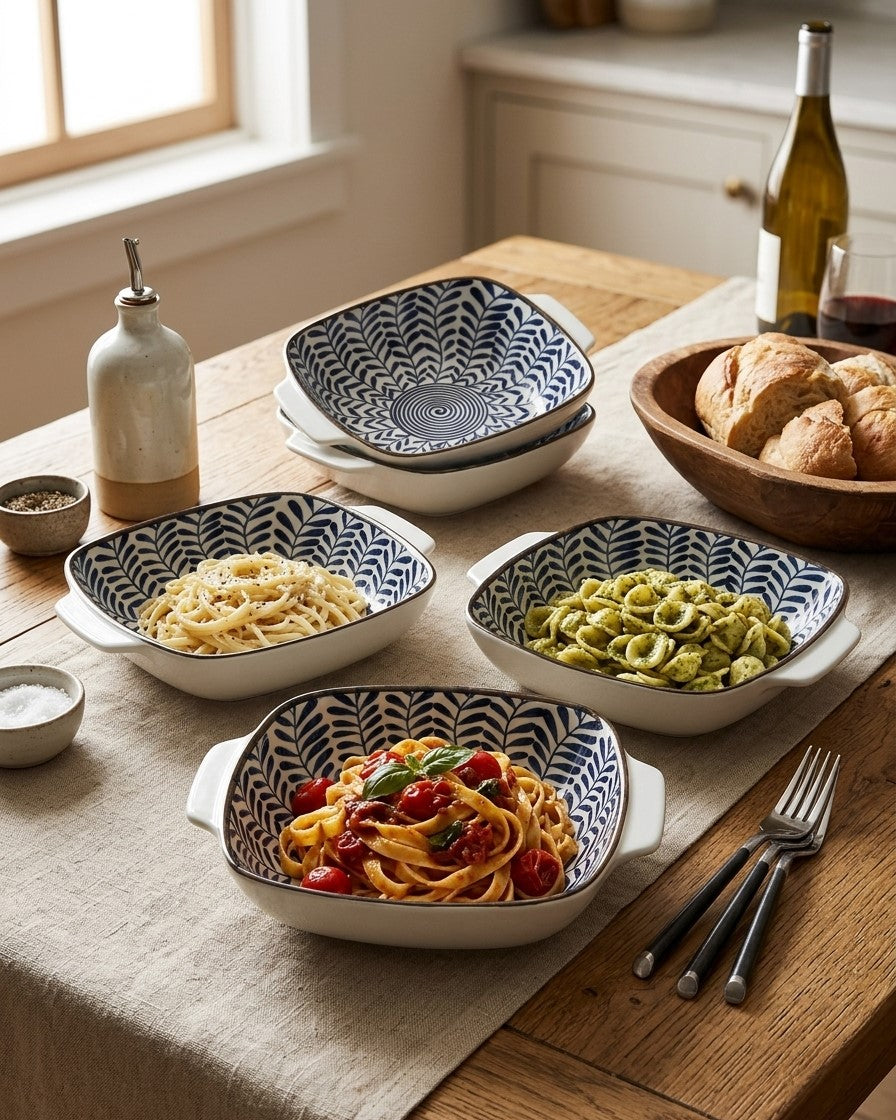 Indigo Square Serving Bowls - Set Of 4 Style - 2