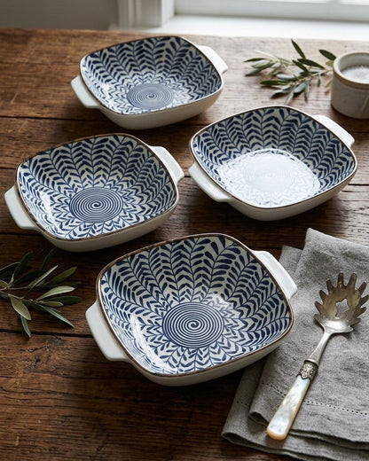 Indigo Square Serving Bowls - Set Of 4 Style - 2