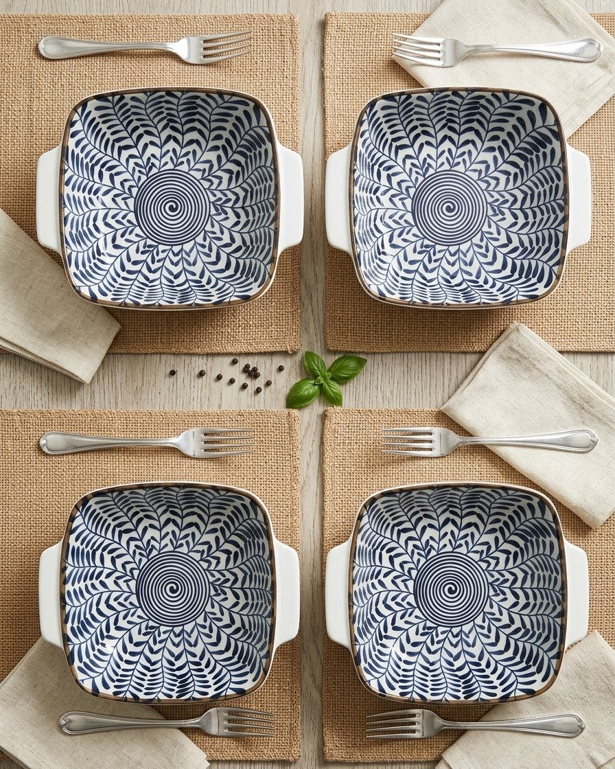 Indigo Square Serving Bowls - Set Of 4 Style - 2