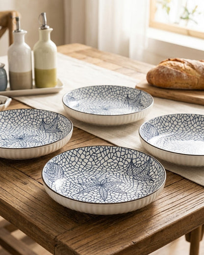 Indigo Texture Pasta Bowl - Set Of 4 Style - 3