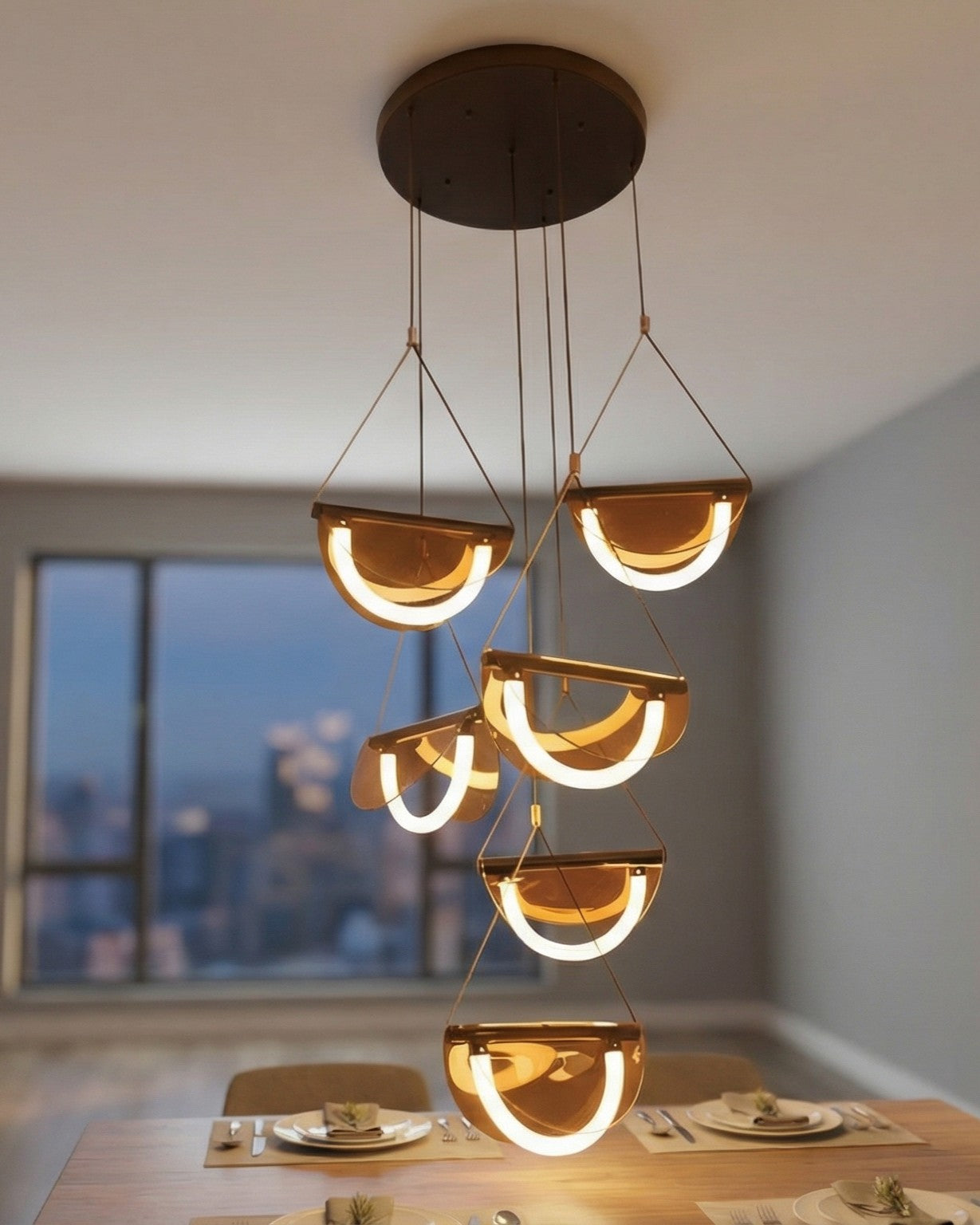 Haloform Cascade Pendant Light