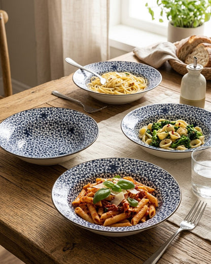 Classic Indigo Pasta Bowl - Set Of 4 Style - 1