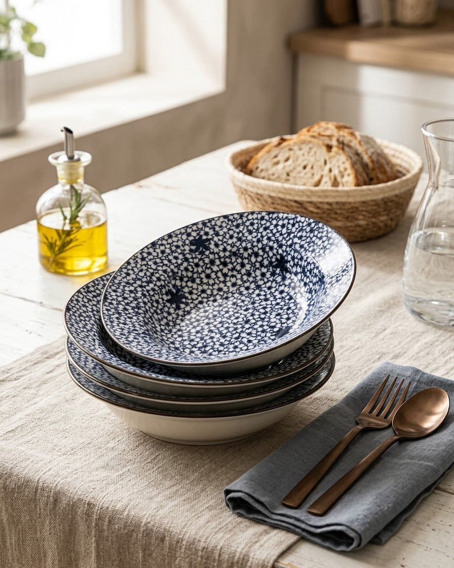 Classic Indigo Pasta Bowl - Set Of 4 Style - 1