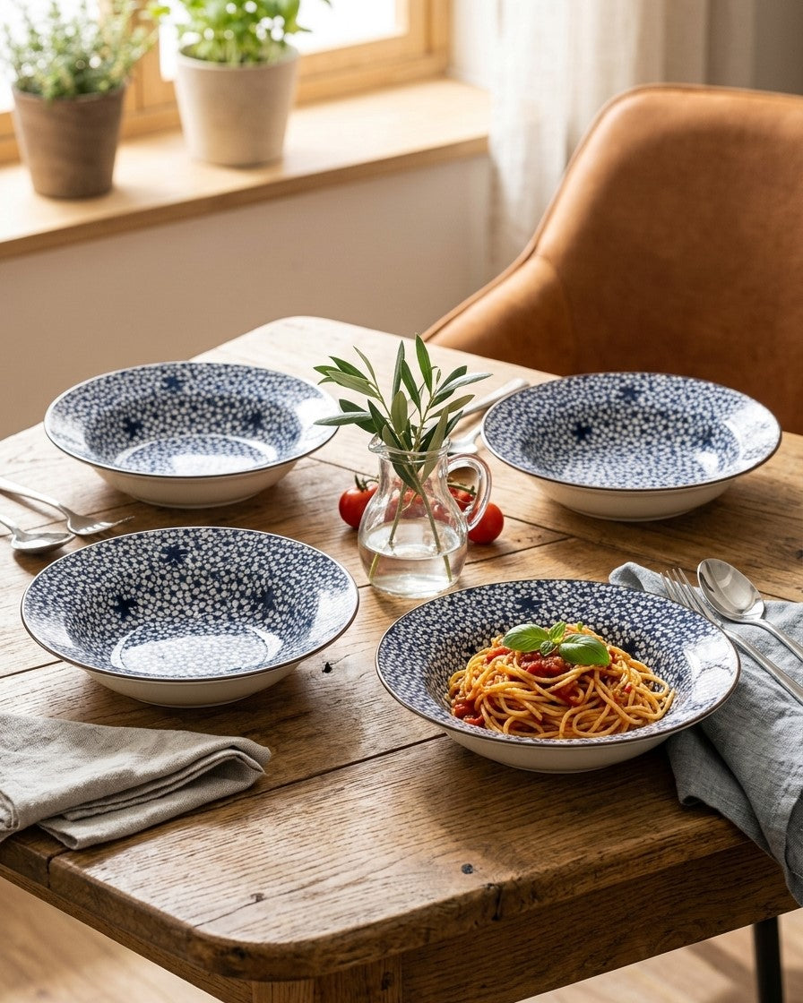 Classic Indigo Pasta Bowl - Set Of 4 Style - 1