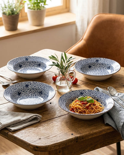 Classic Indigo Pasta Bowl - Set Of 4 Style - 1