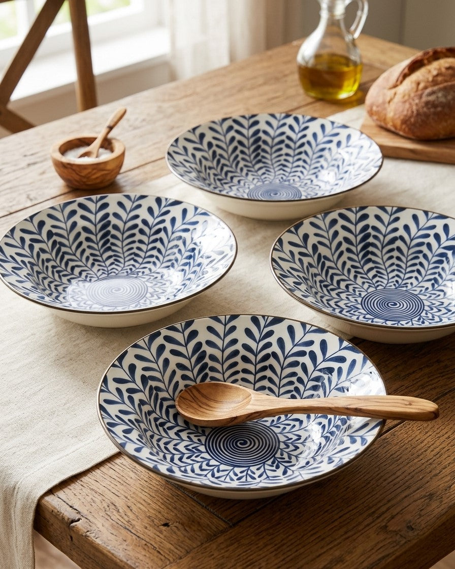 Classic Indigo Pasta Bowl - Set Of 4 Style - 4