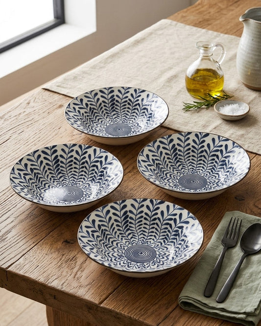 Classic Indigo Pasta Bowl - Set Of 4 Style - 4