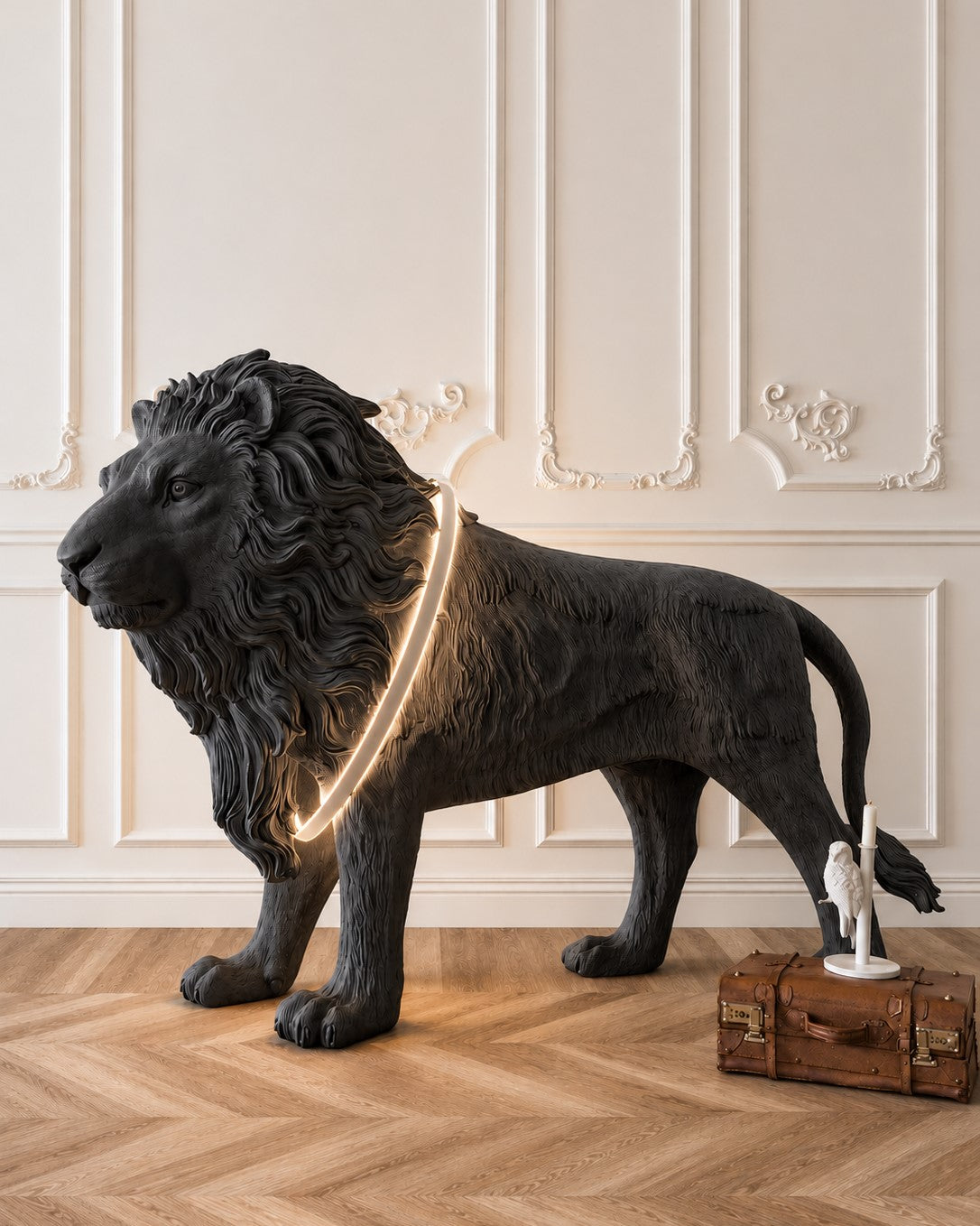 Haoshi Lion Floor Lamp - Black