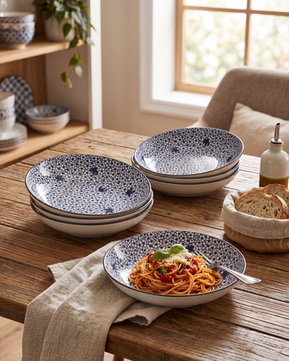 Indigo Rhythm Pasta Bowl - Set Of 4 Style - 4