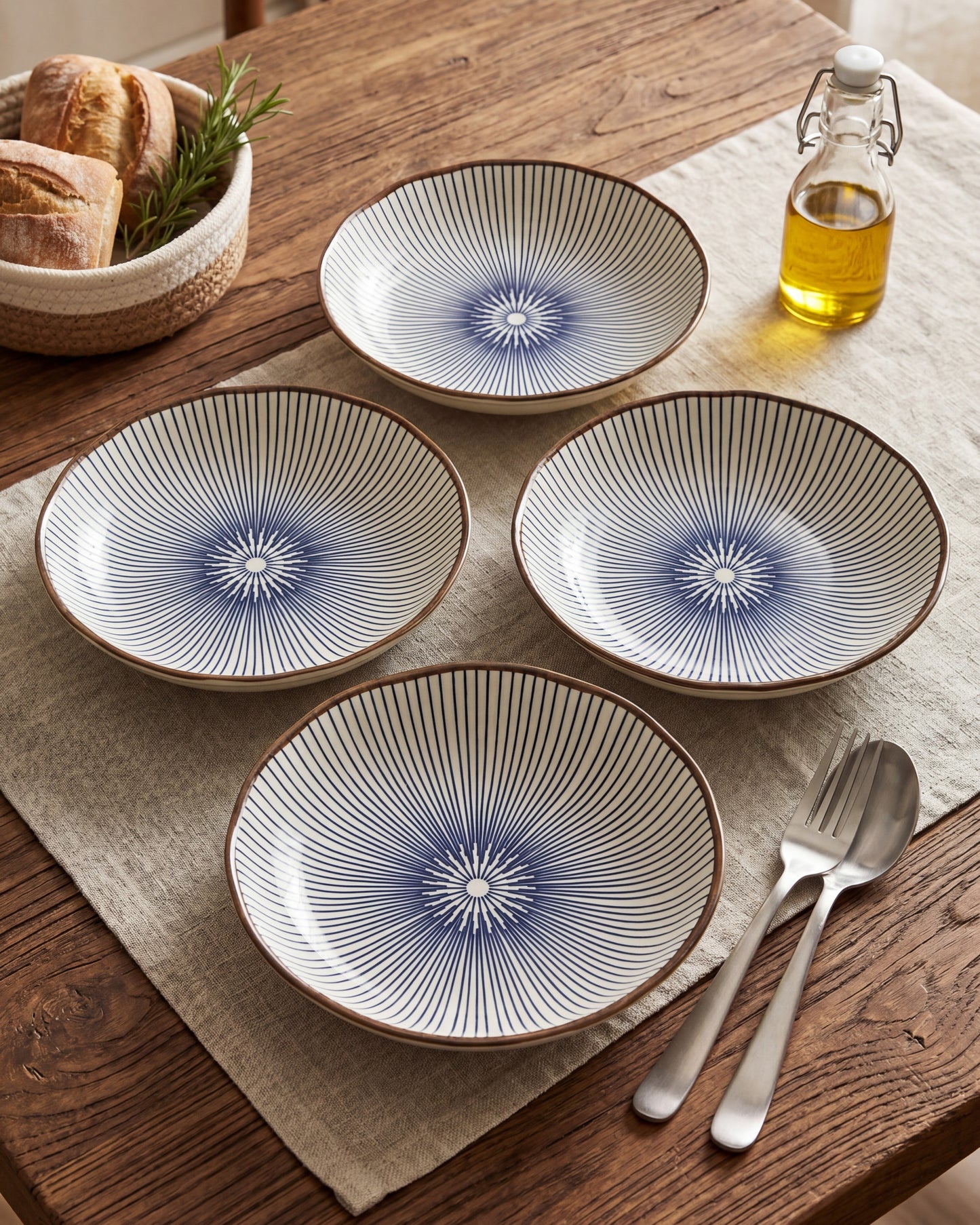 Indigo Rhythm Pasta Bowl - Set Of 4 Style - 1