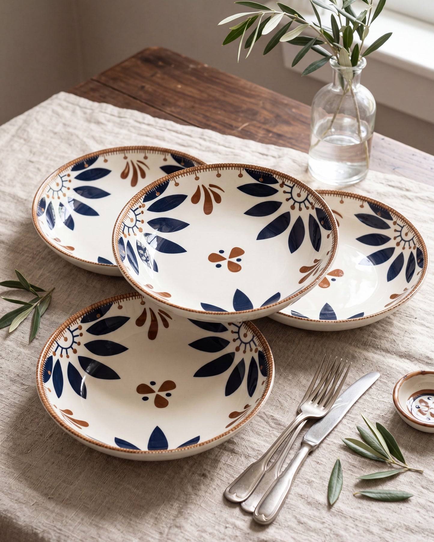 Rustic Bloom Pasta Bowl - Set Of 4 Style - 1