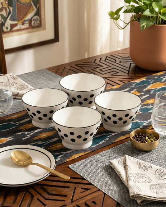 Mono Pattern Bowl - Set Of 4 Style - 4