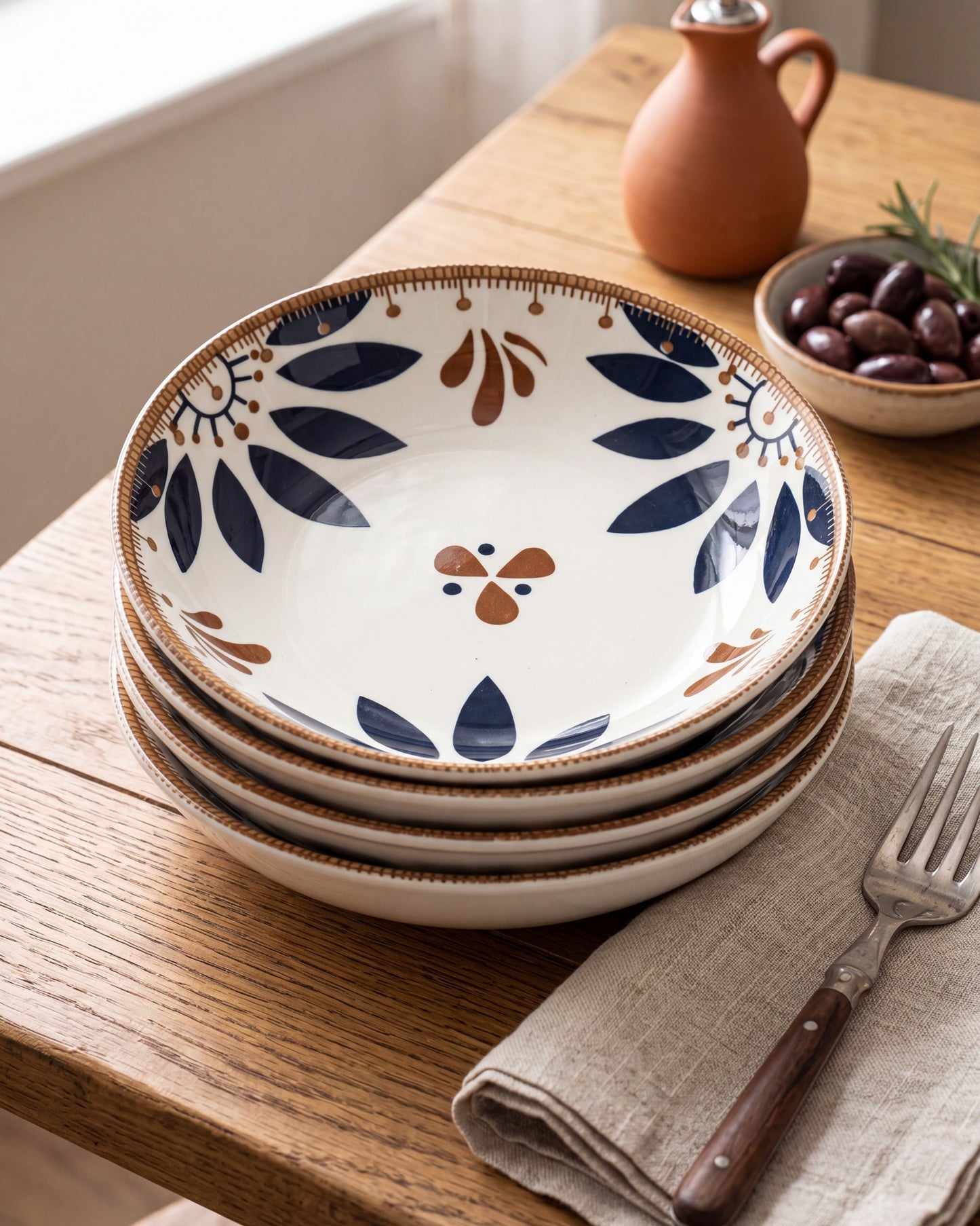 Rustic Bloom Pasta Bowl - Set Of 4 Style - 1