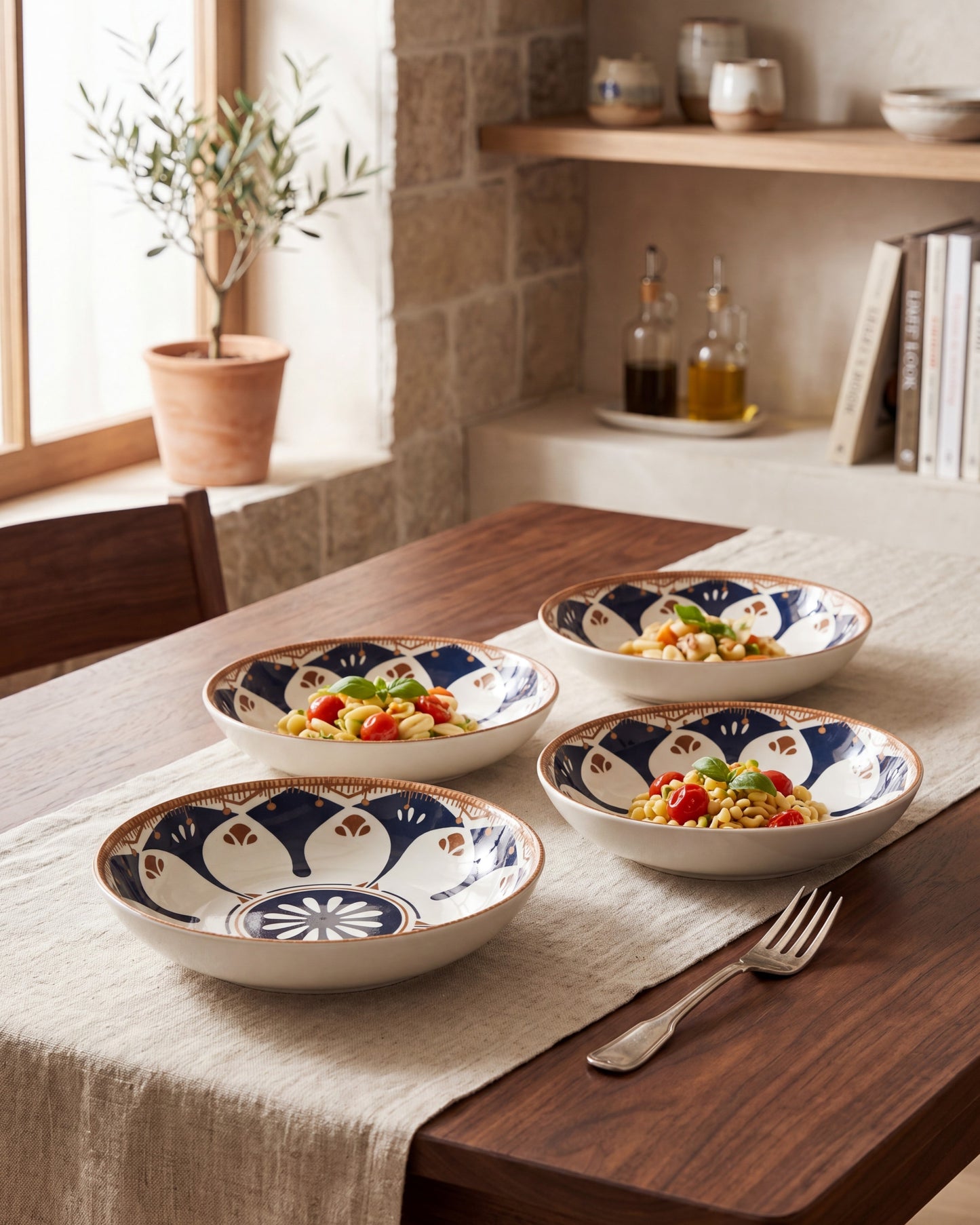 Rustic Bloom Pasta Bowl - Set Of 4 Style - 3