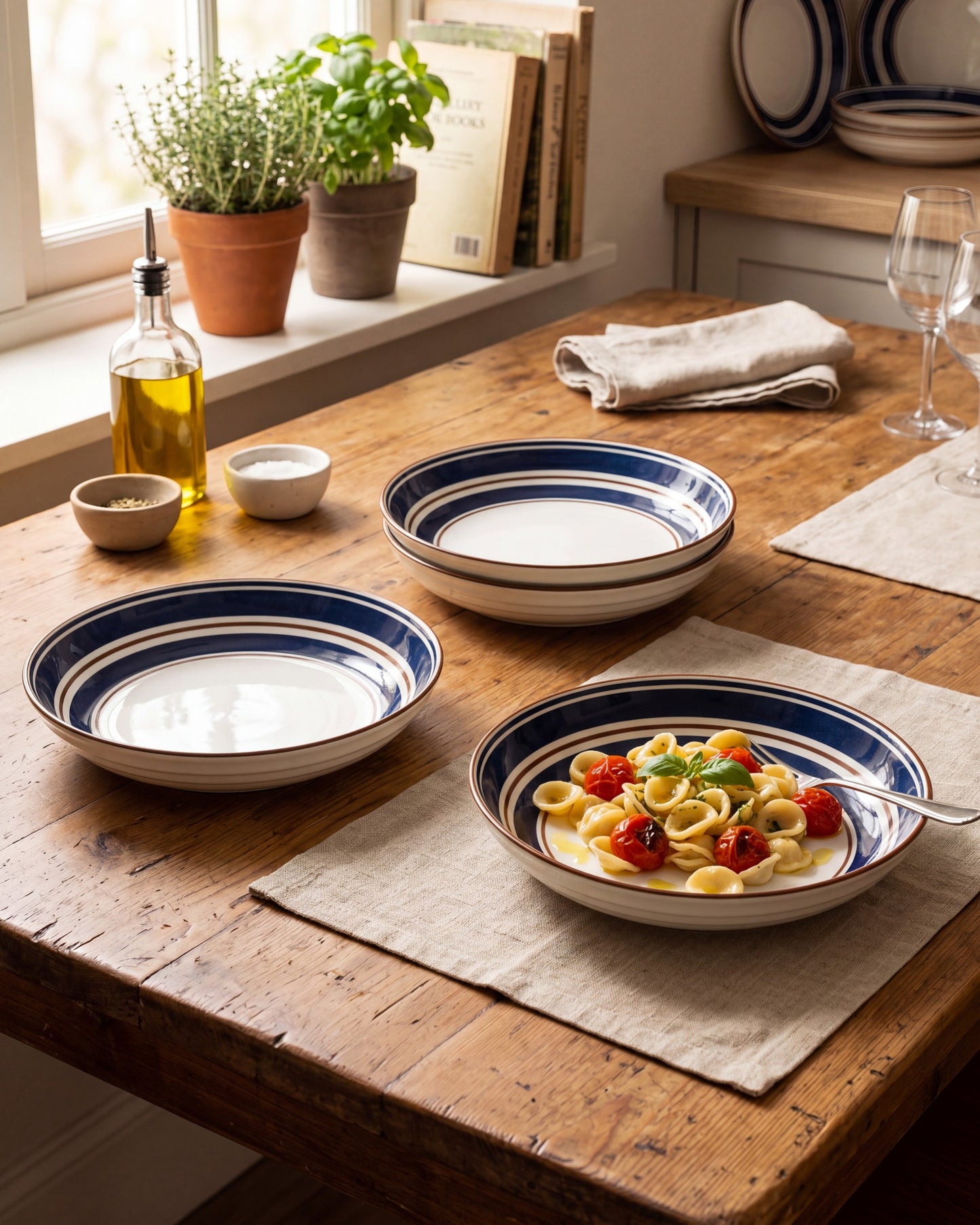Rustic Harmony Pasta Bowl - Set Of 4