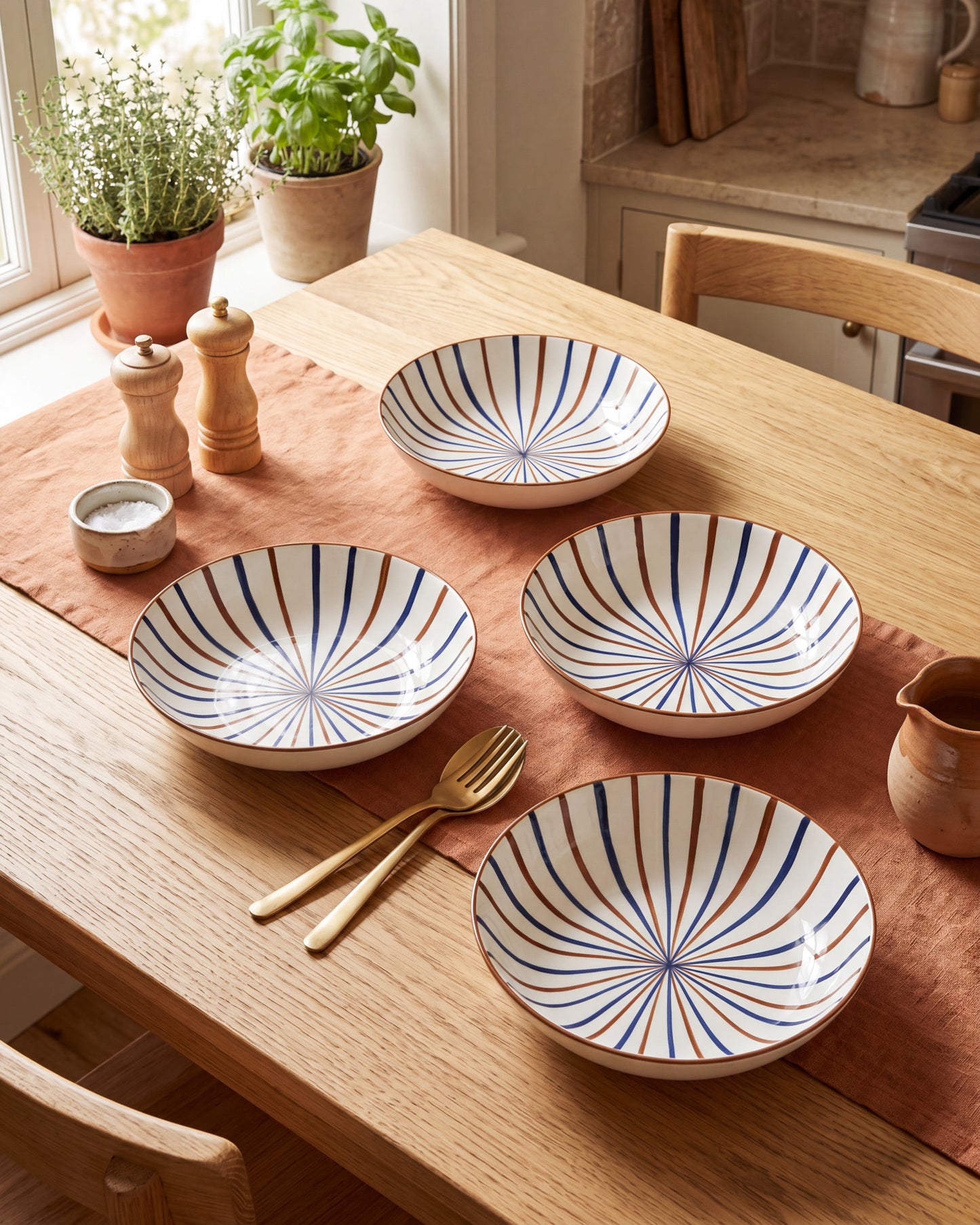 Rustic Harmony Pasta Bowl - Set Of 4