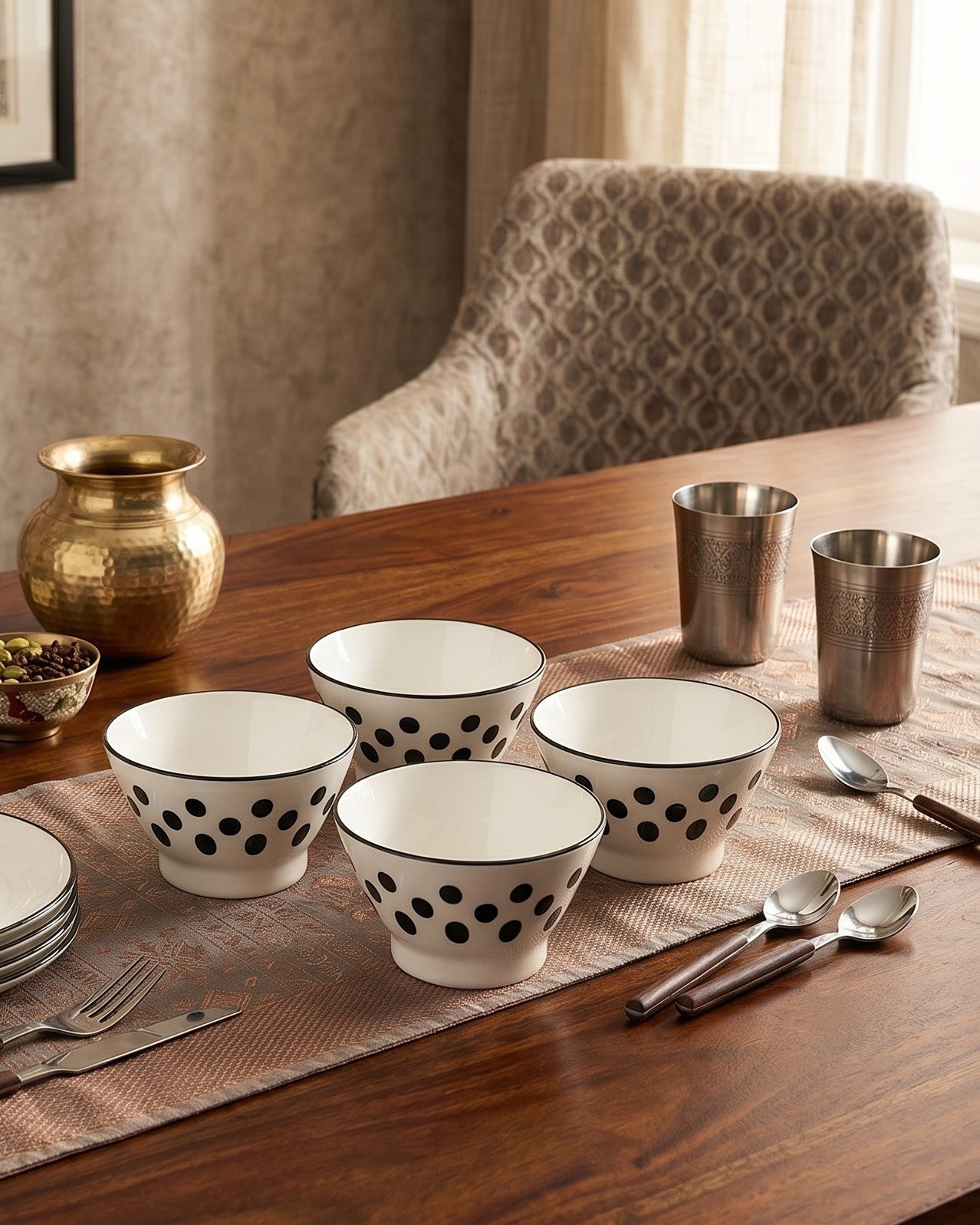 Mono Pattern Bowl - Set Of 4 Style - 4