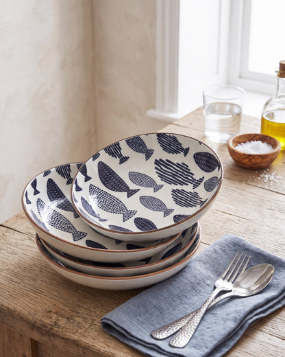 Ocean Bloom Pasta Bowl - Set Of 4 Style - 1
