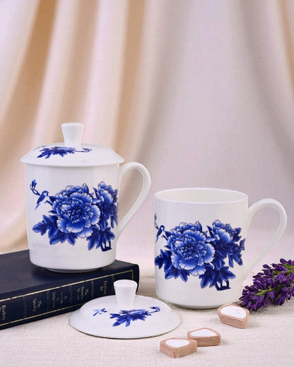 'Royal Blue Blossom' Fine Bone China Mug
