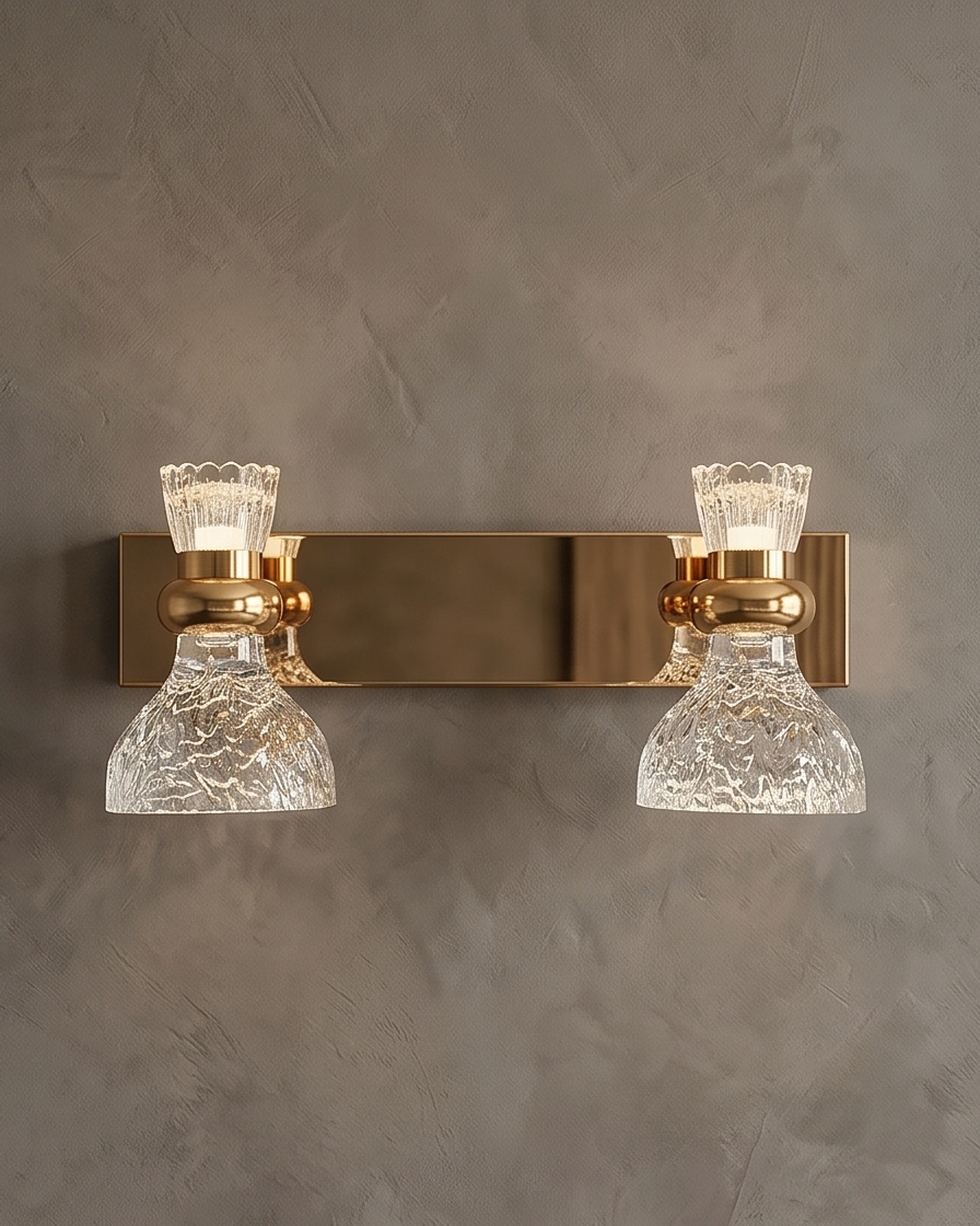 Amber Glow Crystal Vanity Light- 2 Lights